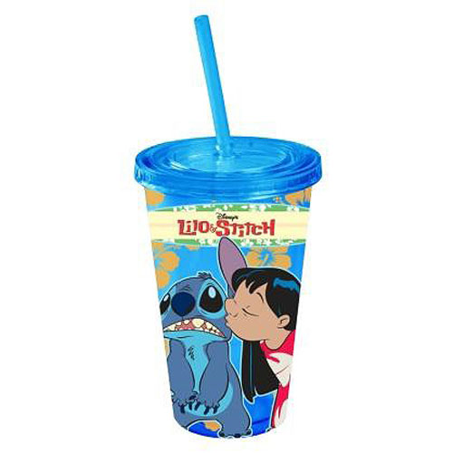 Lilo and Stitch Kiss Blue 16 oz. Plastic Travel Cup
